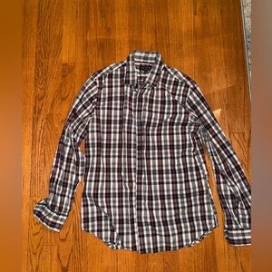 Banana Republic Black and White Plaid Button Down Shirt